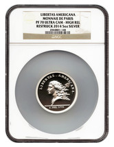 (1776) Medal Libertas Americana 5 oz Silver 2014 Restrike NGC PR70DCAM - £1,342.62 GBP