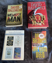 Lot 4 David Baldacci books The Sixth Man hardback Memory Man paperback One Good - $15.00