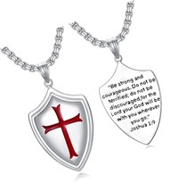 Sterling Silver Knights Templar Cross Joshua 1:9 of - £115.78 GBP