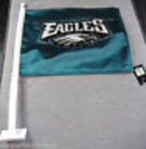 NFL Philadelphia Eagles Logo on Green Window Car Flag by Fremont Die - £16.02 GBP