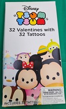 X2 Disney TSUM TSUM Valentines Cards &amp; Tattoos 32 Pieces Each 8 Fun Designs - £6.54 GBP