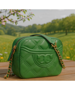 NEW Tory Burch Soft Fleming Arugula Green Leather Small Camera Bag/Cross... - $559.00 CAD