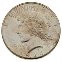 1926 $1 Silver Peace Dollar in Choice BU Condition, Full Mint Luster - £82.78 GBP