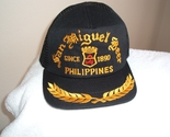 San Miguel Beer Gold Thread on a Black Cotton/Mesh ball cap - $25.00