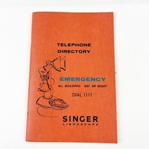 Vintage Singer Librascope Emergency Telephone Directory 1974 Book - $19.99