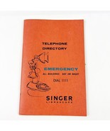 Vintage Singer Librascope Emergency Telephone Directory 1974 Book - $19.99