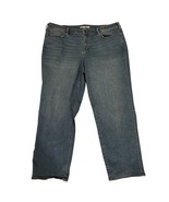 Lands&#39; End Women&#39;s Blue High Rise comfy Straight Leg Denim Jeans Plus Si... - $377.05 MXN
