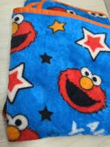 Sesame Street plush toddler child blanket throw Elmo Aw Yeah blue red stars - $19.79