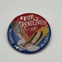 1981 Anchorage Alaska Fur Rondy Rendezvous Bald Eagle Pin Medal - £19.36 GBP