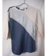 Orvis 3/4 sleeve Size S Women&#39;s sweater Silk Cotton Linen Blend Blue Cream - $49.98