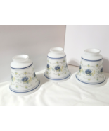 Set of 3 Quoizel Abigail Adams Blue Poppy Sconce Vanity Bell Glass Shade... - $1,340.60 MXN