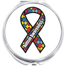Autism Awareness Ribbon Puzzle Pieces Compact with Mirrors - for Pocket or Purse - £9.36 GBP