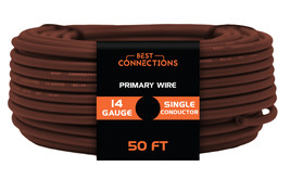 14 Gauge Car Audio Primary Wire (50FtBrown) Remote, Power/Ground Electrical - £11.77 GBP