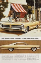 1964 Print Ad The 1965 Pontiac Wide-Track 2-Door Gold Car - £10.89 GBP