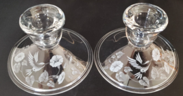 Vintage Avon Lead Crystal Hummingbird Candlestick Holders Home Decor New No Box - £17.19 GBP