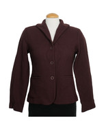 EILEEN FISHER Cassis Purple Wool Viscose Seed Textured Shaped Jacket - $258.72 CAD
