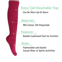 Fuchsia Slouch Socks for Women Made in USA 1 PAIR Size 9 to 11 - $9.89