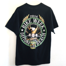 Daytona Beach Bike Week 2014 T-Shirt Sz L Blk  Motorcycle Eagle Mens EUC Gildan - £16.76 GBP
