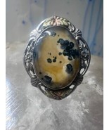 Agate ring floral leaves size 5.50 sterling silver women girl - $205.62 CAD