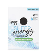 L&#39;eggs Sheer Energy Medium Leg Support Control Top Tights, 2 Pair, Off B... - $271.05 MXN