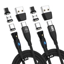 100W Usb C To Usb C Magnetic Charging Cable With 540 Swivel Head [2 Pack] 6-In-1 - £37.12 GBP