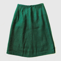 1960’s James Kenrob By Dalton 100% Wool Skirt Lined Blue-Green A-Line Vintage Sm - £31.24 GBP