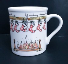 The Toscany Collection Stockings Hung On Fireplace Over Fire Christmas Mug Cup - £4.63 GBP