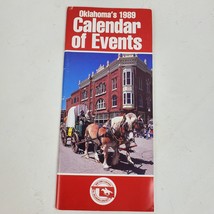 Vintage 1989 Oklahoma&#39;s Calendar Of Events Centennial Map Ephemera - $8.60