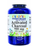 900mg Activated Charcoal 200 Capsules Digestive Aid Gas Bloating Support - $16.06