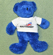 SOUTHWEST AIRLINES TEDDY BEAR 9&quot; BEANBAG STUFFED ANIMAL ASI PLUSH BLUE L... - $15.75