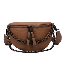  Women&#39;s Waist Bag High Quality Leather Chest Bag Fashion Chain Waist Pack Ladie - £54.87 GBP