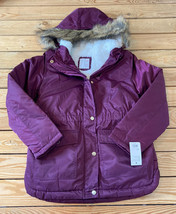 so NWT $100 girl’s full zip hooded coat size 14/16 purple HG - £35.53 GBP