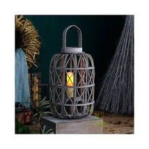 Farmhouse Decor Wicker Lantern Large Retro Rustic Rattan Lantern Woven W... - £30.38 GBP