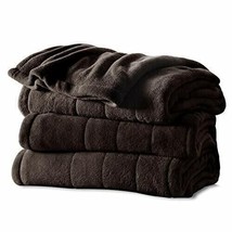 Sunbeam KING Size Heated Blanket Microplush 10 Heat Settings Walnut King... - £59.73 GBP