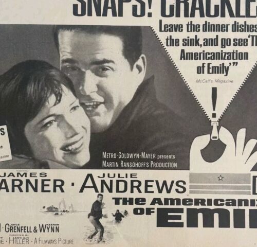1964 Americanization Of Emily Movie Advertisement Garner Julie Andrews D... - $24.99