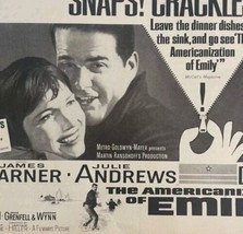 1964 Americanization Of Emily Movie Advertisement Garner Julie Andrews D... - $475.72 MXN