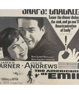 1964 Americanization Of Emily Movie Advertisement Garner Julie Andrews D... - $34.27 CAD