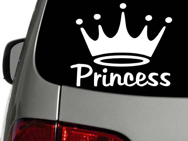 PRINCESS CROWN SIMPLE  Vinyl Decal Car Wall Window Sticker CHOOSE SIZE C... - $3.29+