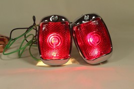 Chevy Vintage Tail Lights Lamps Housings Stainless Black Rim Right Side Set - $79.38