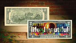 Life Is Beautiful 100 Year Solar Eclipse $2 U.S Banknote Signed Rency Art Banksy - £19.06 GBP