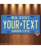 Custom New Jersey Blue 70s 80s Aluminum Vanity License Plate Tag Persona... - £14.05 GBP