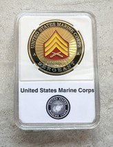 NEW USMC U.S. Marine Corps Sergeant Challenge Coin With Case. - £14.66 GBP