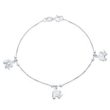 Sterling Silver Beads with Elephant Charm Bracelet - £29.89 GBP