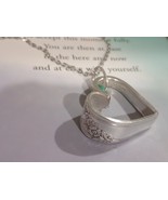 Floating heart necklace made from a vintage spoon, valentine, anniversar... - $44.39 CAD