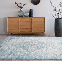 Rugs Area Rugs 8x10 Area Rug Carpets Large Floor 5x7 Floral Bedroom Blue Rugs ~~ - £54.25 GBP+