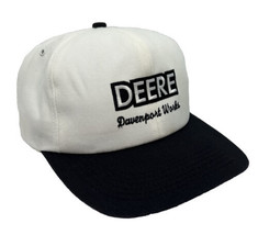 Deere Davenport Works Hat Cap Snap Back K Products IA White &amp; Black Made... - £15.85 GBP