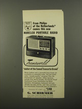 1954 G. Schirmer Norelco Transworld Portable Radio Advertisement - £13.82 GBP