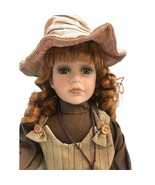 Doll Porcelain Country Style with Red Hair Beautiful Face Collectible 16... - £19.61 GBP