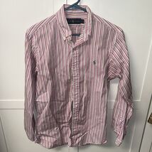 POLO RALPH LAUREN Pink &amp; Green Striped Oxford Long Sleeve Shirt Size Small - $18.59
