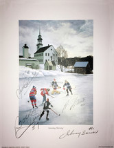 Signed Bower, Lafleur, Hull, Cournoyer Litho - Montreal, Chicago, Toronto - £101.69 GBP